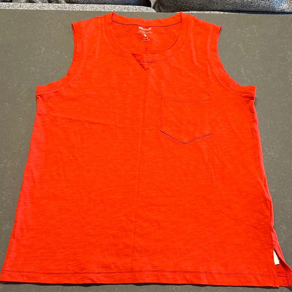 Orange brand new with tags madewell tanktop with front pocket